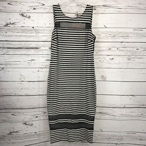 ASOS Striped Mesh Below-the-knee Bodycon Dress